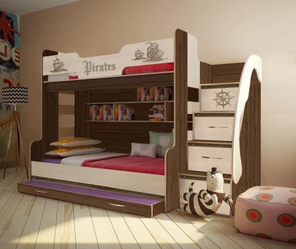 Кровать  для троих детей «Пираты», ПР-21